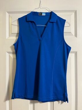 PGA Tour Women's Sleeveless Golf Polo in Royal Blue